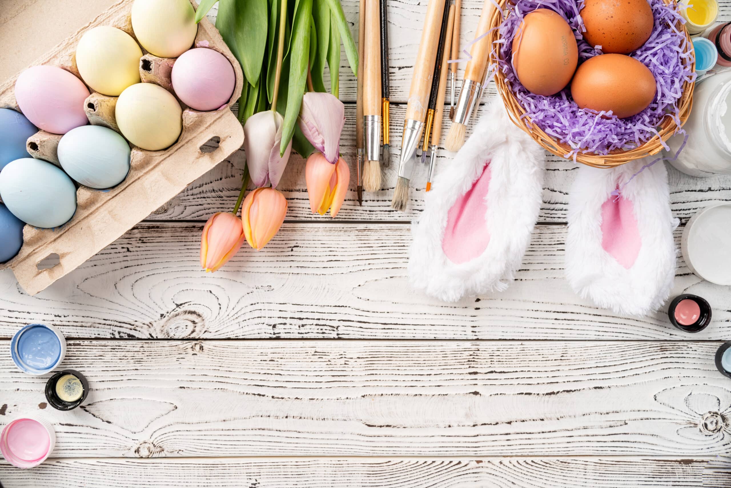 vecteezy easter background with eggs with pastel paints top view 6172471 746 scaled 1