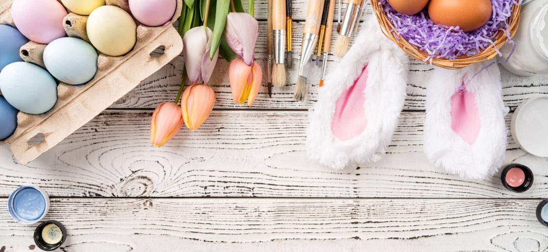 vecteezy easter background with eggs with pastel paints top view 6172471 746 scaled 1